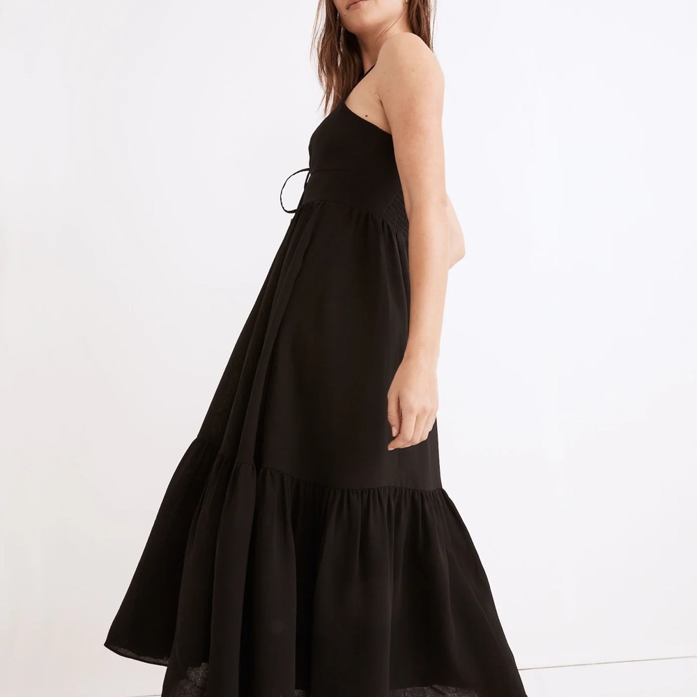 Madewell Ruched Keyhole Tiered dress dark fairy gothic dark academia graduation - Picture 3 of 11